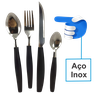 Faqueiro Jogo de Talheres 25 Peças Aço Inox Porta Talher Organizador Faca Colher Garfo Colher de Chá - 9