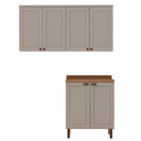 Ver imagem 2 de Kit Área de Serviço com 3 Módulos com Portas Provençais para Lavanderia 100% MDF Cinza/Branco Fendi