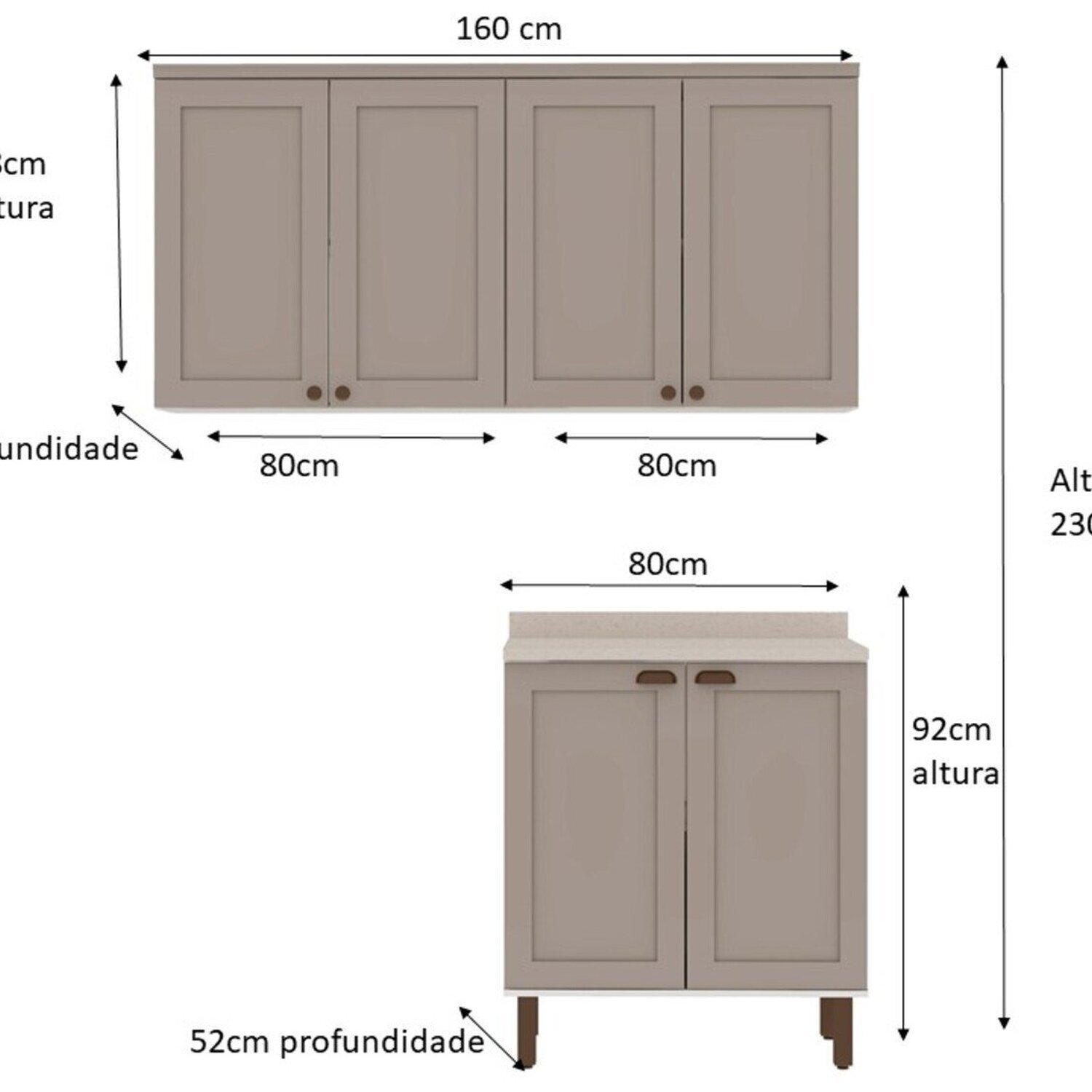 Kit Área de Serviço com 3 Módulos com Portas Provençais para Lavanderia 100% Mdf - 4