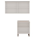 Ver imagem 4 de Kit Área de Serviço com 3 Módulos com Portas Provençais para Lavanderia 100% MDF Cinza/Branco Fendi
