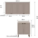 Ver imagem 3 de Kit Área de Serviço com 3 Módulos com Portas Provençais para Lavanderia 100% MDF Cinza/Branco Fendi