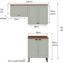 Ver imagem 4 de Kit Área de Serviço com 3 Módulos com Portas Provençais para Lavanderia 100% MDF Verde/Mint