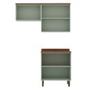 Ver imagem 3 de Kit Área de Serviço com 3 Módulos com Portas Provençais para Lavanderia 100% MDF Verde/Mint