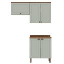 Ver imagem 2 de Kit Área de Serviço com 3 Módulos com Portas Provençais para Lavanderia 100% MDF Verde/Mint
