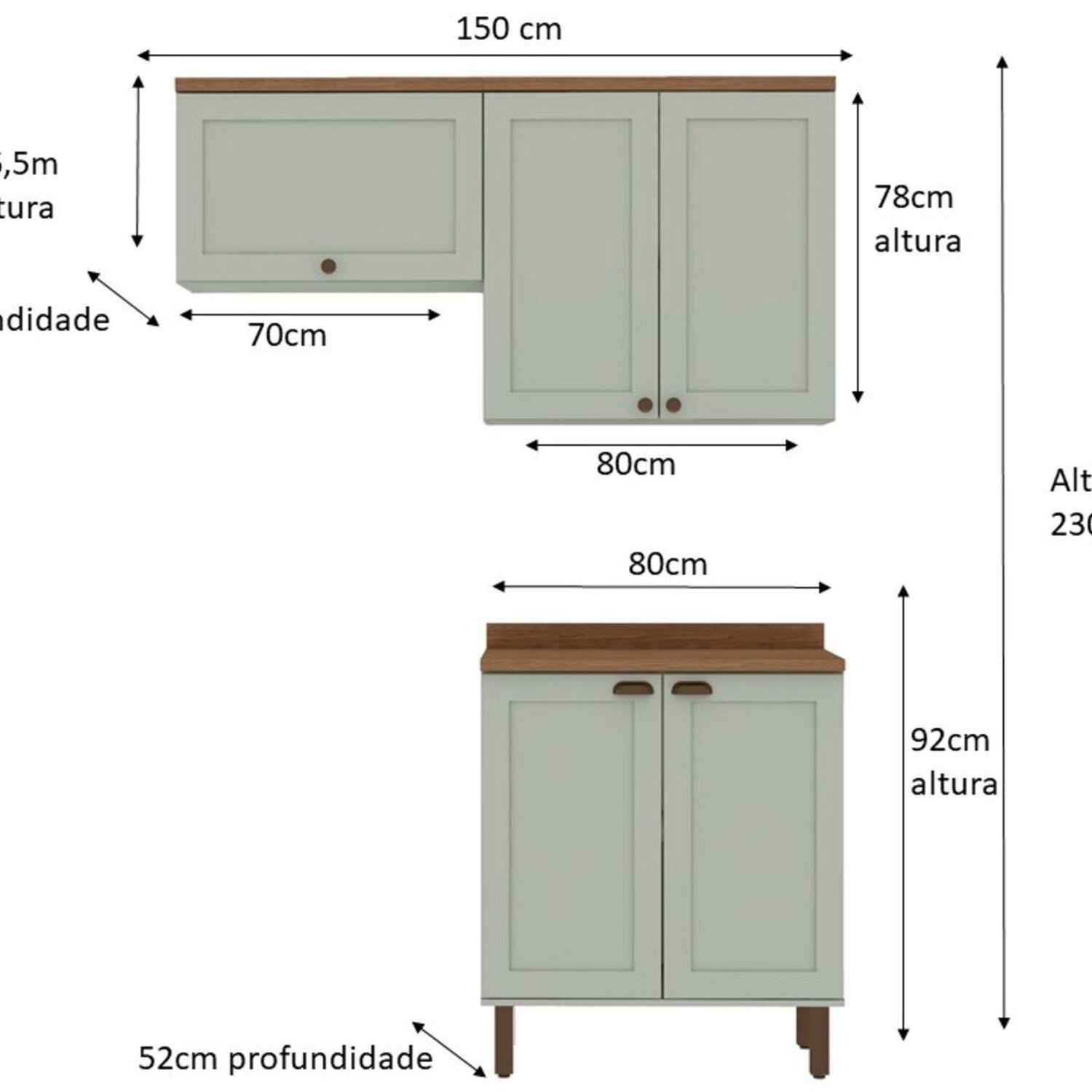 Kit Área de Serviço com 3 Módulos com Portas Provençais para Lavanderia 100% Mdf - 4