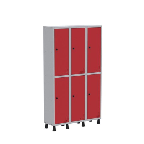 Armário Locker Guarda Volume Aço Light 6 Portas 103,5x179,5cm