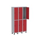 Ver imagem 3 de Armário Locker Guarda Volume Aço Light 6 Portas 103,5x179,5cm Cinza/Vermelho