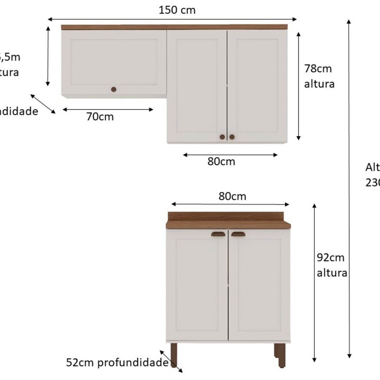 Kit Área de Serviço com 3 Módulos com Portas Provençais para Lavanderia 100% Mdf - 4