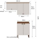Ver imagem 4 de Kit Área de Serviço com 3 Módulos com Portas Provençais para Lavanderia 100% MDF Branco