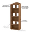 Ver imagem 5 de Estante de Livros MDF 57,5CMX166,5cm 10 Nichos Arco Artely Cinamomo