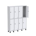 Ver imagem 3 de Armário Locker Guarda Volume Aço Light 8 Portas 138x179,5cm Cinza/Branco