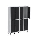 Ver imagem 3 de Armário Locker Guarda Volume Aço Light 8 Portas 138x179,5cm Cinza/Preto