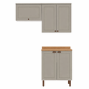Ver imagem 2 de Kit Área de Serviço com 3 Módulos com Portas Provençais para Lavanderia 100% MDF Cinza/Branco Fendi