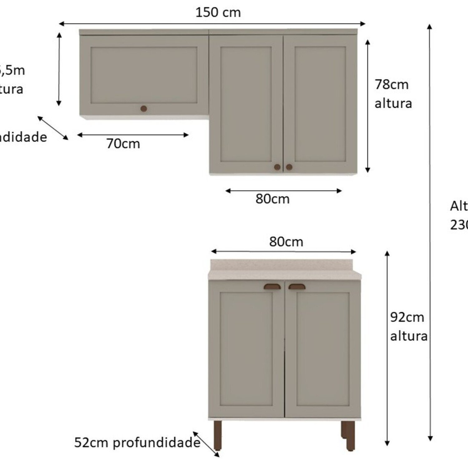 Kit Área de Serviço com 3 Módulos com Portas Provençais para Lavanderia 100% Mdf - 4