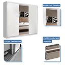 Ver mais imagens de Guarda Roupa Casal 3 Portas de Correr 4 Gavetas e 3 Espelhos Barcelona -Mt- Rei de Casa Branco