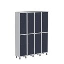 Ver imagem 1 de Armário Locker Guarda Volume Aço Light 8 Portas 138x179,5cm Cinza/Azul Delrei