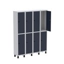 Ver imagem 3 de Armário Locker Guarda Volume Aço Light 8 Portas 138x179,5cm Cinza/Azul Delrei