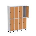 Ver imagem 3 de Armário Locker Guarda Volume Aço Light 8 Portas 138x179,5cm Cinza/Laranja