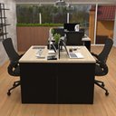 Ver imagem 2 de Estação de Trabalho Mesa Plataforma Escritório 1200x600 2 Lugares