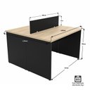 Ver imagem 4 de Estação de Trabalho Mesa Plataforma Escritório 1200x600 2 Lugares