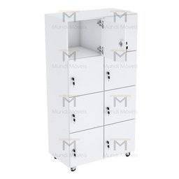ESCANINHO 8 PORTAS COM RODIZIOS M237.2021.B (COM FECHADURAS) MUNDI MOVEIS - 3