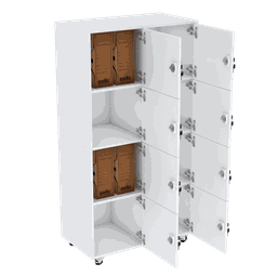 ESCANINHO 8 PORTAS COM RODIZIOS M237.2021.B (COM FECHADURAS) MUNDI MOVEIS - 1