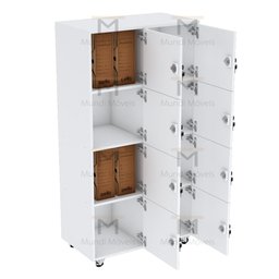 ESCANINHO 8 PORTAS COM RODIZIOS M237.2021.B (COM FECHADURAS) MUNDI MOVEIS - 4