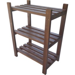 Estante Modular 3 Prateleiras Madeira Maciça 65x50x29 Cm Pintada Neonx:osmocolor Nogueira Semi Tr - 3