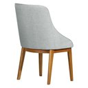 Ver imagem 5 de Kit 6 Cadeiras de Jantar Estofada Elisa Anatômica Linho Cinza Base Madeira Maciça Mel