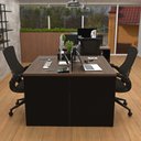 Ver imagem 2 de Estação de Trabalho Mesa Plataforma Escritório 1200x600 2 Lugares