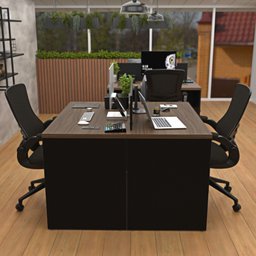 Estação de Trabalho Mesa Plataforma Escritório 1200x600 2 Lugares - 2