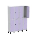 Ver imagem 3 de Armário Locker Guarda Volume Aço Light 8 Portas 138x179,5cm Cinza/Lilás