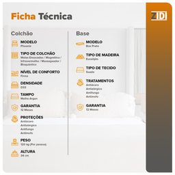 Cama Box King Preta + Colchão Molas Ensacadas Magnético Massageador e Bio Quântico Phoenix 193cm - 7