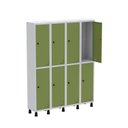 Ver imagem 3 de Armário Locker Guarda Volume Aço Light 8 Portas 138x179,5cm Cinza/Verde
