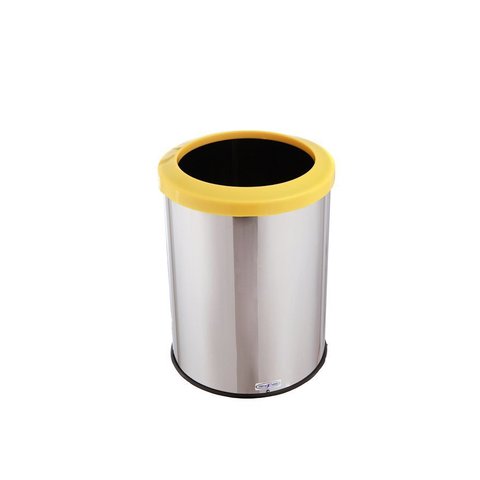 Cesto De Lixo Reciclável Lixeira Inox 30l Com Aro Esmaltado - Amarelo