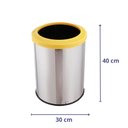 Ver imagem 2 de Cesto De Lixo Reciclável Lixeira Inox 30l Com Aro Esmaltado - Amarelo