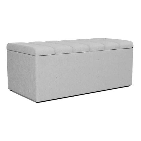 Recamier Calcadeira Bau 100 Cm Dalia Linho Cinza Artte