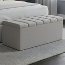 Ver imagem 2 de Recamier Calcadeira Bau 100 Cm Dalia Linho Cinza Artte