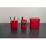 Kit Escorredor Louça Lixeira 2,5L Dispenser Ou - Vermelho - 3
