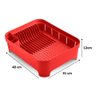 Kit Escorredor Louça Lixeira 2,5L Dispenser Ou - Vermelho - 5