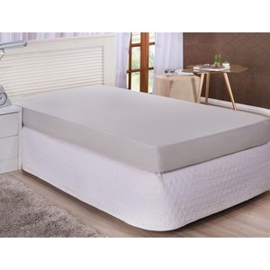 Lençol Avulso Cama Box Casal Queen Cinza 200 Fios Algodão