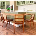Ver imagem 2 de Cadeira para Mesa de Jantar Leidy 44cm Madeira Maciça | Courino Caramelo - Sallar Home