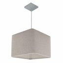 Ver imagem 1 de Lustre Pendente Quadrado Vivare Md-4059 Cúpula em Tecido 21/35x35cm - Bivolt Rustico-cinza 127/220v