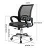 Cadeira Giratória de Escritório Preta Con Rodinhas Executiva Marca Home House - 4
