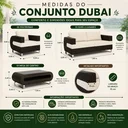 Ver imagem 3 de Conjunto Sofá Dubai Área Externa Alumínio Impermeável
