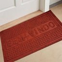 Ver imagem 1 de Tapete Porta Entrada Casa Comercio Capacho Veludo Base Antiderrapante Impermeavel Vermelho