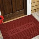 Ver imagem 4 de Tapete Porta Entrada Casa Comercio Capacho Veludo Base Antiderrapante Impermeavel Vermelho
