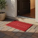 Ver imagem 2 de Tapete Porta Entrada Casa Comercio Capacho Veludo Base Antiderrapante Impermeavel Vermelho