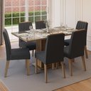 Ver imagem 1 de Conjunto Sala de Jantar Tampo de Vidro 6 Cadeiras Rustic/Oxford Azaleia Madesa