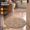 Ver imagem 4 de Kit Tapete para Banheiro Veneza Toque de Seda Redondo 0.66cm Cor:Bege;Quantidade:2 Unidades
